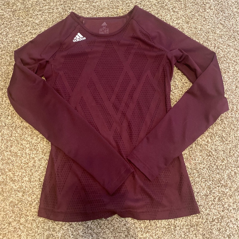 Adidas womens maroon running top size medium